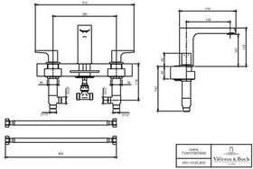 V&B 3-Loch-Waschtischbatterie LIBERTY 312x178x122mm, ohne Ablaufgarnitur chrom