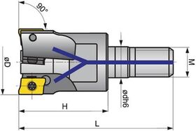 Einschraubfräser D.25mm vern.m.IK Z.4 APKT...-10 PROMAT