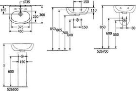 V&B Handwaschbecken O.NOVO 450x360mm Be mttg ov ohne ÜL weiß