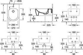 V&B Wand-Bidet AVENTO 370x530mm, mit ÜL stone white C+