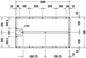 Duravit Fußgestell für Duschwanne 1600x900mm