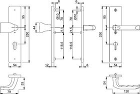 Schutzgarnitur London 78G/2221A/2440/113 Alu.F2 72mm 37-42mm HOPPE