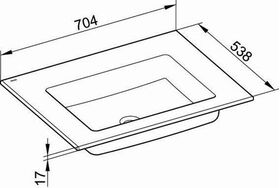 Keuco Keramik-Waschtisch ROYAL 60 704x17x538mm o HL-Boh ohne ÜL we