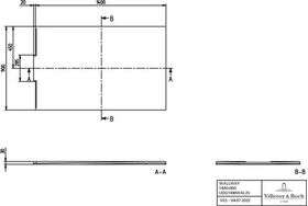 V&B Duschwanne WALLWAY R-eck fl. EB 1400x900x30mm stone white