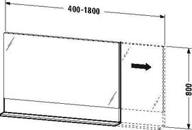 Duravit Spiegel VERO m Abl. 800xbis 400x142mm nussbaum dunkel