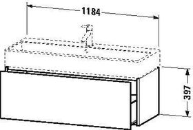 Duravit Waschtischunterbau XSQUARE 397x1184x460mm graphit matt