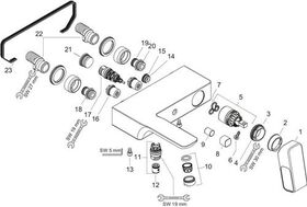 Einhebel-Wannenmischer AXOR URQUIOLA DN 15, Aufputz stainless steel optic