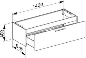 Keuco Waschtischunterbau ROYAL 60 1400x400x535mm we glanz