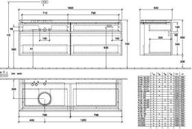 V&B Waschtischunterschrank LEGATO 1600x550x500mm Glossy White