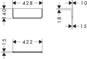 HG Ablage Xelu Q 140x430mm chrom