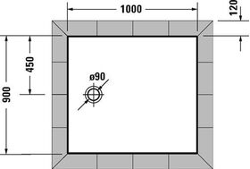 Duravit Rechteck-Duschwanne TEMPANO mit Antislip 1000x900x40mm weiß