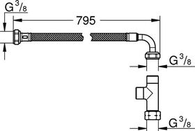 Grohe Installationsset BAU KERAMIK Schlauch T-Stück f Dusch-WC-Aufsatz