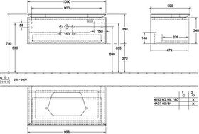 V&B Waschtischunterschrank LEGATO 1000x380x500mm Glossy White