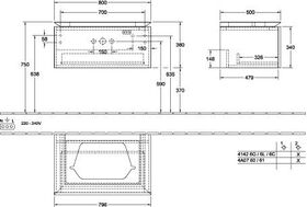 V&B Waschtischunterschrank LEGATO 800x380x500mm Glossy White