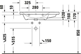 Duravit Möbelwaschtisch D-NEO 800x480mm Be li m ÜL m HLB o HL weiß