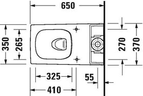 Duravit Stand-WC-Kombination VIU RIMLESS tief Abgang Vario 350x650mm weiß WG