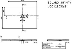 V&B Duschwanne SQUARO INFINITY R-eck1200x900x40mm stone white