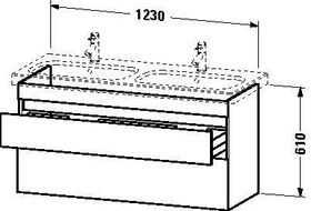 Duravit Waschtischunterbau DURASTYLE 448x1230x610mm betongrau matt/weiß matt