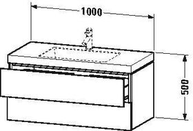 Duravit Waschtischunterbau L-CUBE m WT Vero Air 500x1000x480mm o HL bet-gr