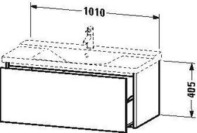 Duravit Waschtischunterbau XSQUARE 405x1010x473mm betongrau matt