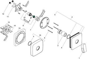 Einhebel-Brausemischer AXOR URQUIOLA Unterputz stainless steel optic