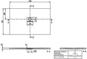 V&B Duschwanne SQUARO INFINITY R-eck1400x900x40mm anthrazit