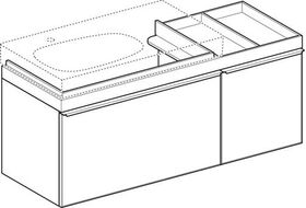 Geberit Waschtischunterschrank CITTERIO 1334x554x504mm Abl. re Fr Gl schwarz/Kor