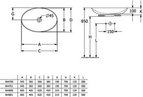 V&B Aufsatzwaschtisch LOOP & FRIENDS mit ÜL 620x420mm we