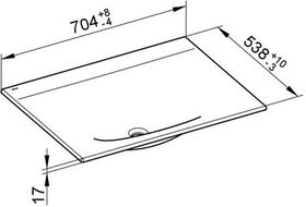 Keuco Keramik-Waschtisch EDITION 11 o HL-boh 704x17x538mm we