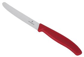 VICTORINOX Tomatenmesser SwissClassic rund Wellenschliff rostfreier Stahl rot