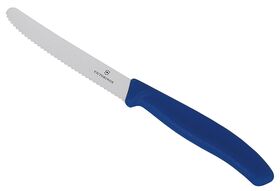 VICTORINOX Tomatenmesser SwissClassic rund Wellenschliff rostfreier Stahl blau