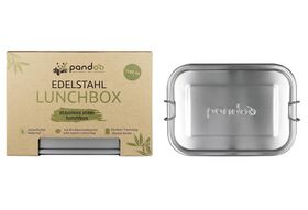 PANDOO Edelstahl Lunchbox 1 Lunchbox, 1 Trennsteg & Bio-Baumwolltasche