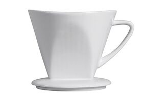 Kaffeefilter 1 x 4 Porzellan spülmaschinenfest 1 - Loch 11,5cm Ø13cm weiß