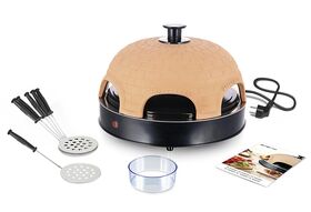 EMERIO Pizza-Ofen 'Pizzarette' inkl. 6 Backspachtel, Backblech, Pizzateigschneider