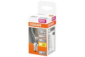 OSRAM LED Tropfenlampe E14 6,5W 806lm klar