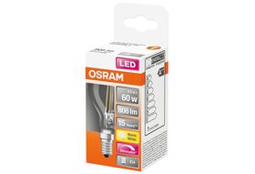 OSRAM LED Tropfenlampe E14 6,5W 806lm klar dim