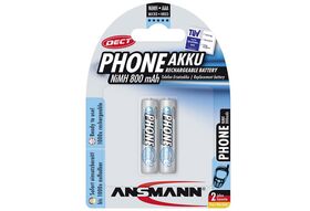 ANSMANN NiMh Akku DECT 2 x Micro 0,8 Ah Blister inkl. 2 x Micro 0,8 Ah Batterie