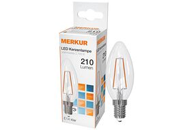 MERKUR LED Faden Kerzenlampe Retrofit E14 420lm 4 Watt