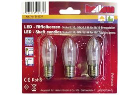 HELLUM LED-Riffelkerze 3er Pack