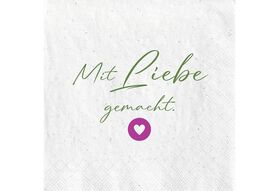 FASANA Lunch-Serviette 'Mit Liebe gemacht' 20er Pack