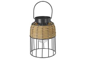 Solar Laterne Metall/Rattan 20xø14,5cm