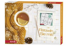 ROTH Rätsel & Tee Adventskalender 24 x Bio-Teebeutel und 1 kleines Rätselbuch (24 Rätsel)