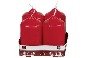 Stumpenkerze 9xØ5cm rot 4 Pack