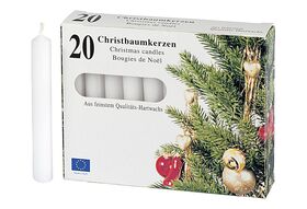 Baumkerze 9,6cm Ø1,2cm weiß 20 Pack