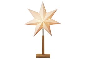 STAR TRADING Standleuchter Stern Karo mini 55cm Ø34cm beige