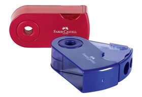 Faber Castell Doppelspitzdose m. SH rot/blau