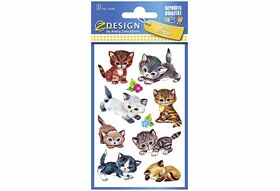 AVERY ZWECKFORM KID Sticker Katzen Papier 4346