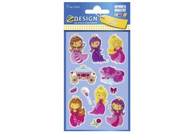 AVERY ZWECKFORM Glossy Sticker 57299Prinzessin 1 Bogen / 12 Aufkleber