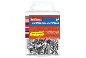 Herlitz Musterbeutelklamm.60 Flachkopf 60er Pack