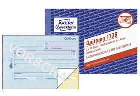 AVERY ZWECKFORM Quittung A6 SD 2x40 Blatt